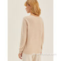 O-Neck gerippter Strickpullover